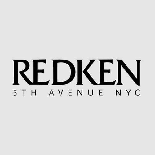 Redken logo: 5th Avenue NYC, black text on a light gray background.